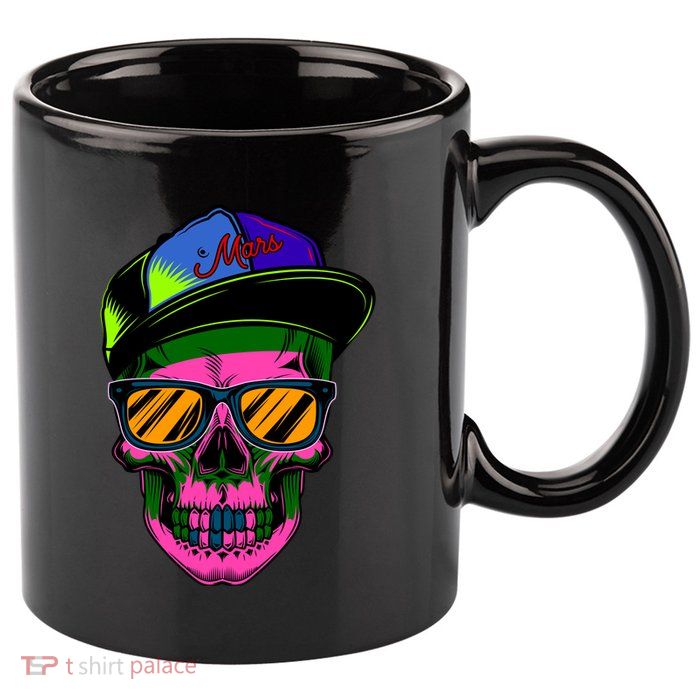 Neon Skeleton Mars 11oz C Handle Ceramic Mug