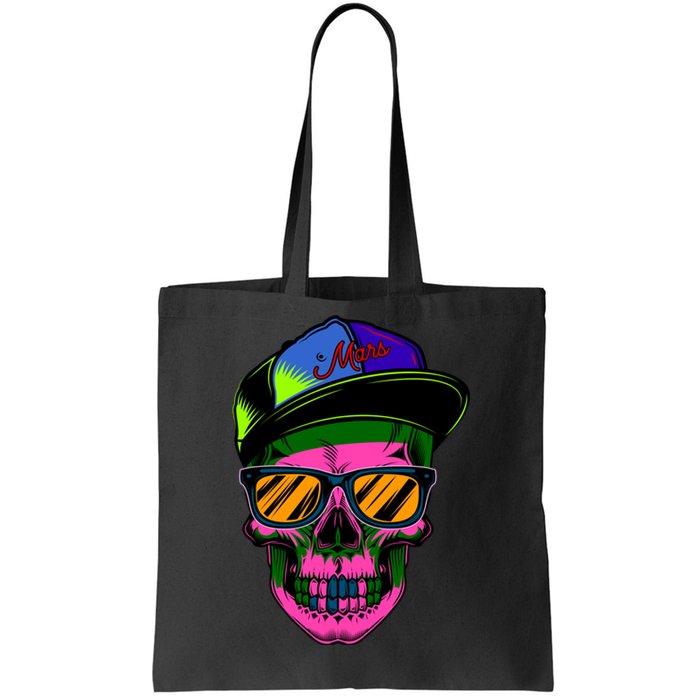 Neon Skeleton Mars Tote Bag