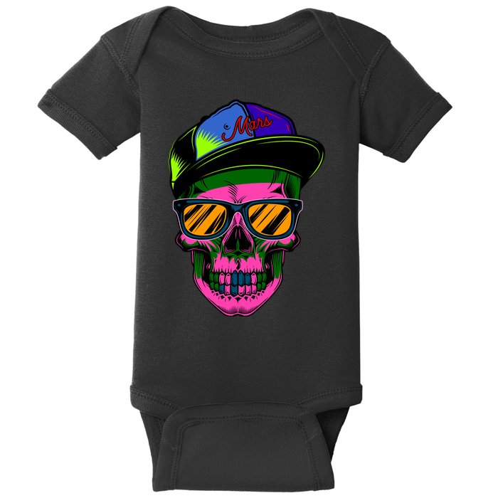 Neon Skeleton Mars Baby Bodysuit