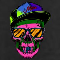Neon Skeleton Mars Golf Towel