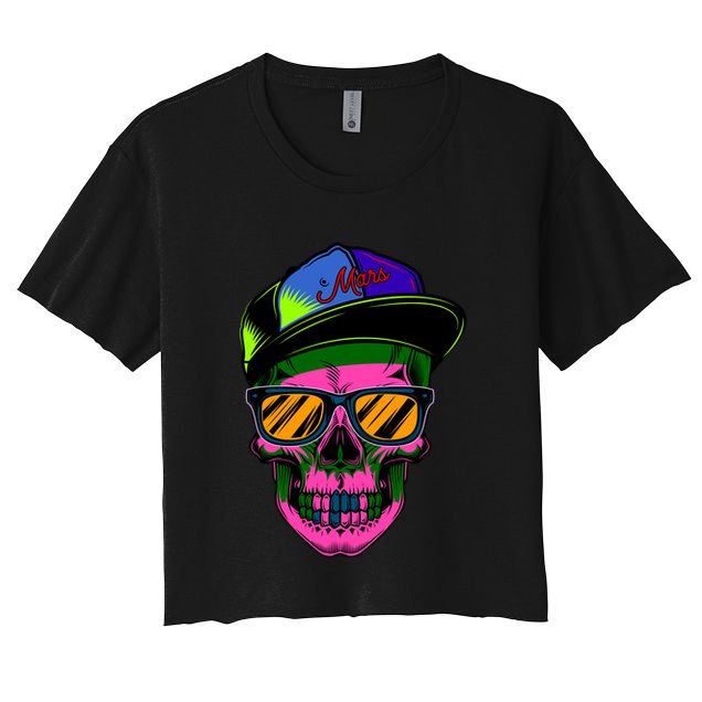 Neon Skeleton Mars Crop Top