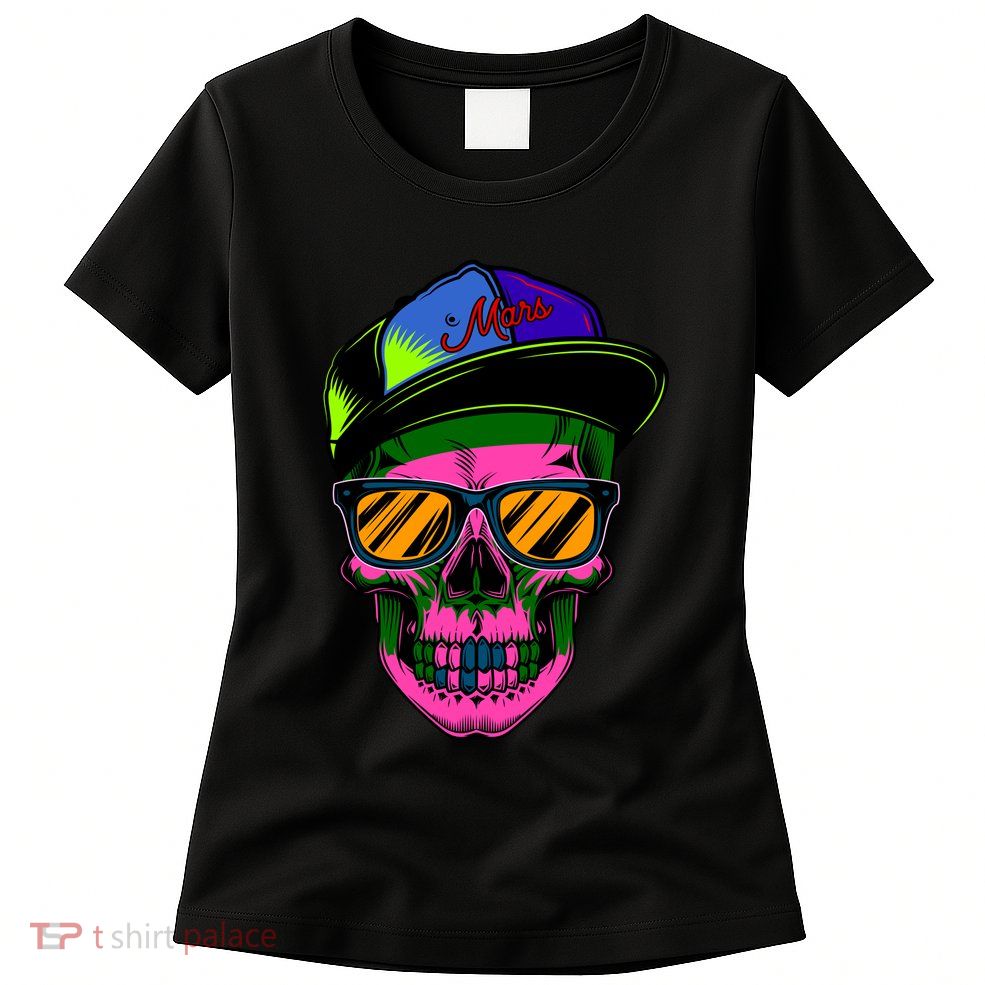 Neon Skeleton Mars Womens T-Shirt