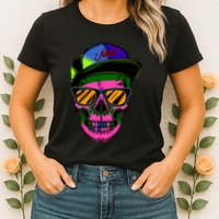 Neon Skeleton Mars Womens T-Shirt