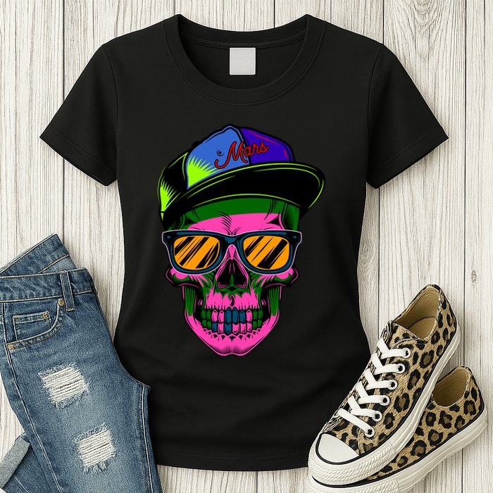 Neon Skeleton Mars Womens T-Shirt