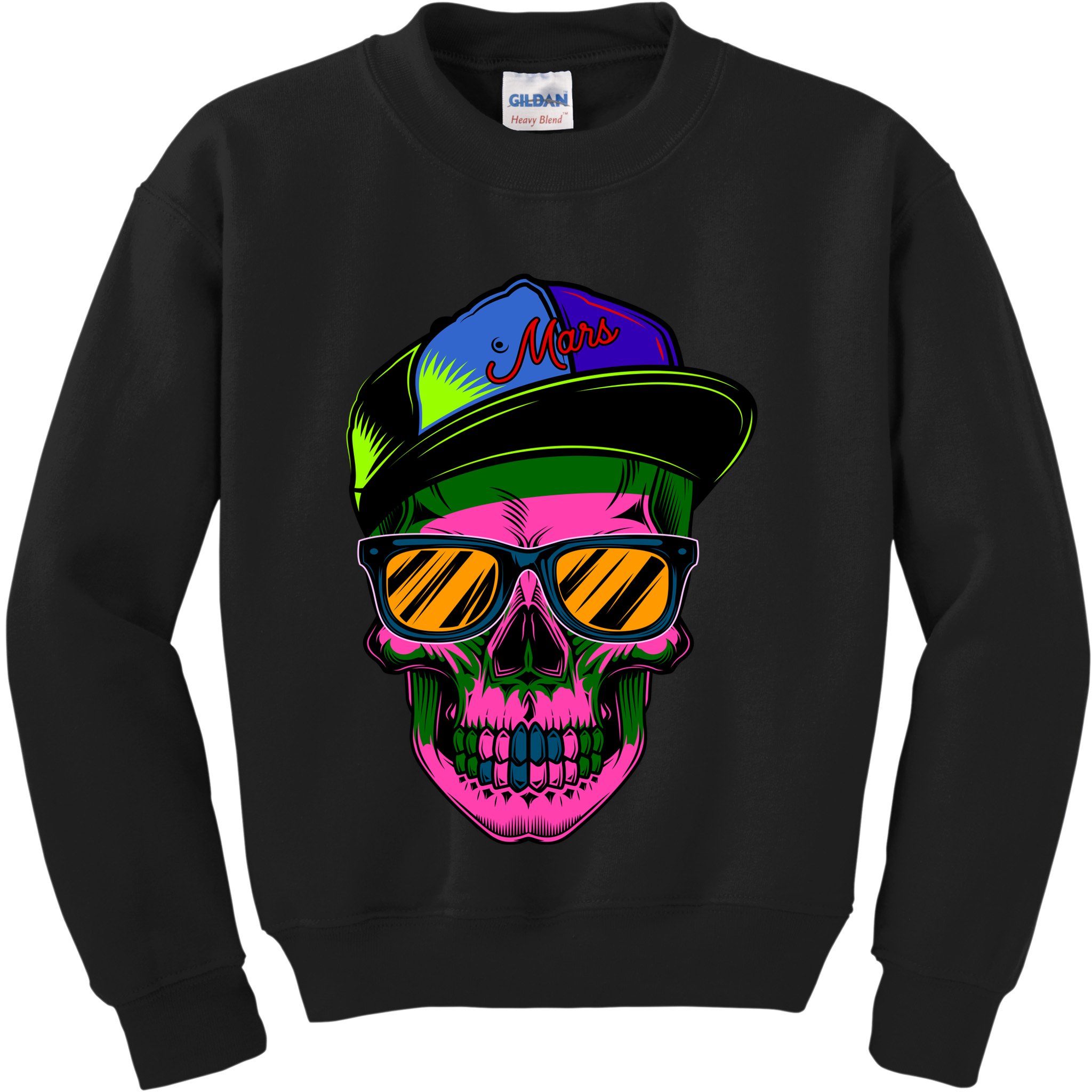 Neon Skeleton Mars Kids Sweatshirt