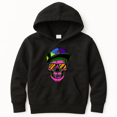 Neon Skeleton Mars Kids Hoodie