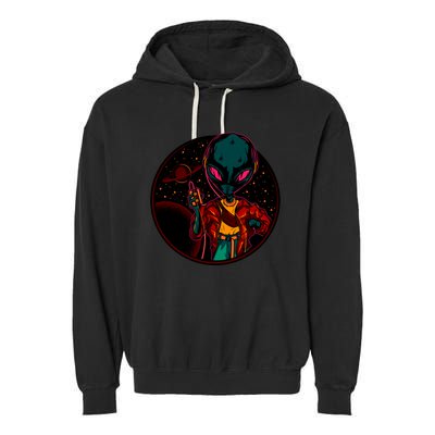 Neon Space Alien Garment-Dyed Fleece Hoodie