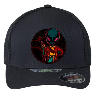 Neon Space Alien Flexfit Unipanel Trucker Cap