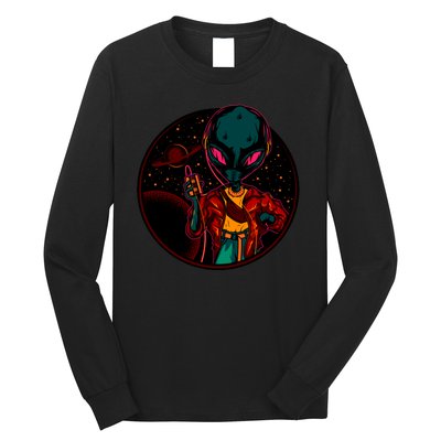 Neon Space Alien Long Sleeve Shirt