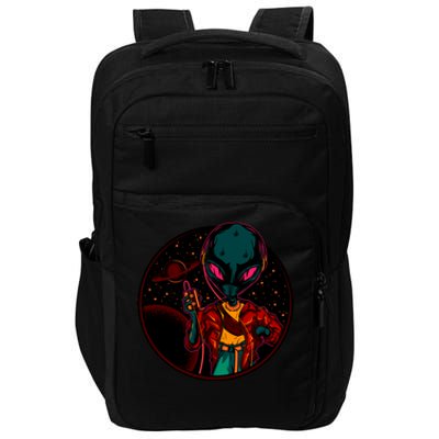 Neon Space Alien Impact Tech Backpack