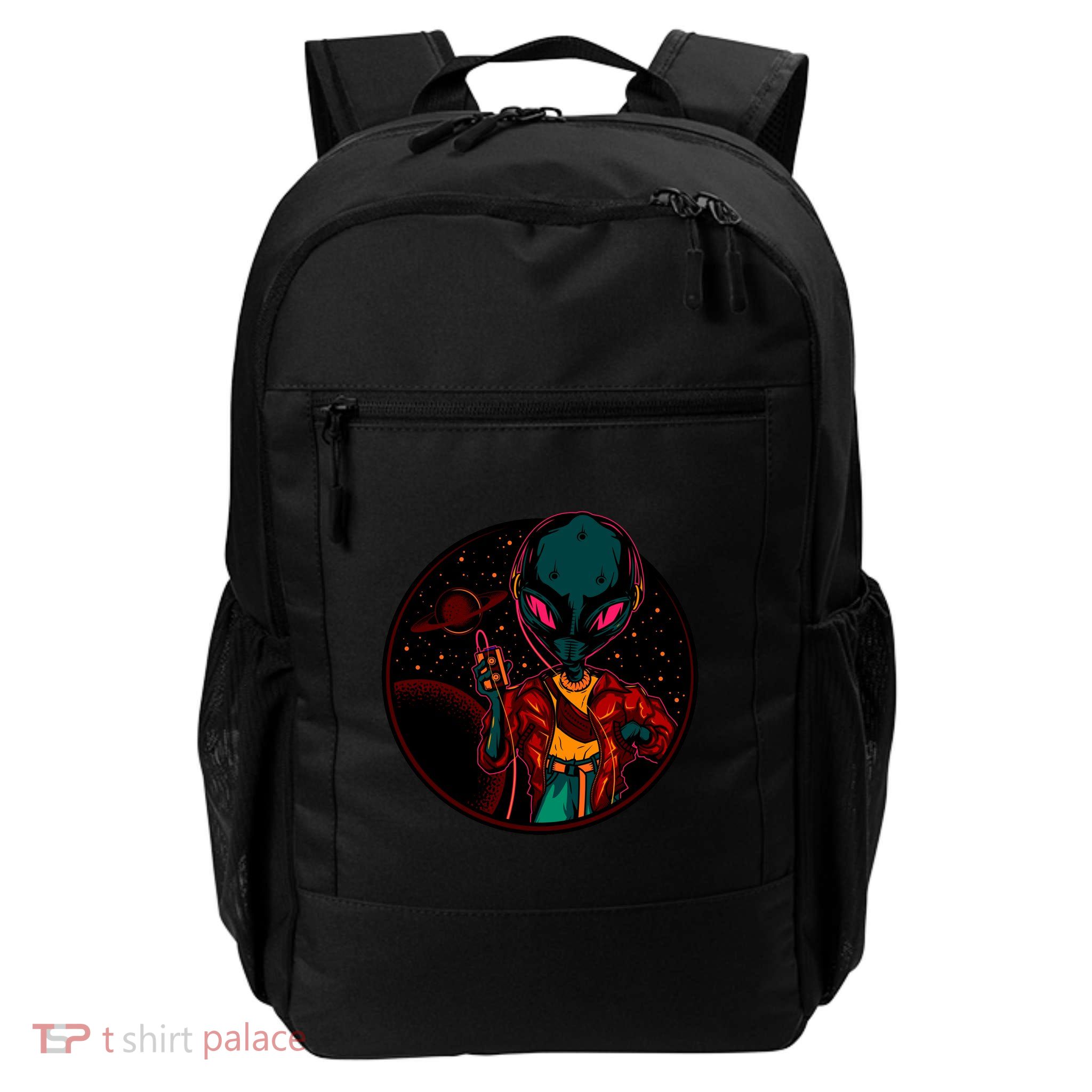 Neon Space Alien Backpack