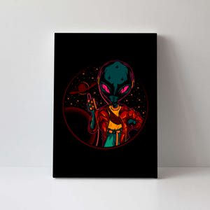 Neon Space Alien Canvas