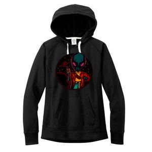 Neon Space Alien Women's Fleece Hoodie