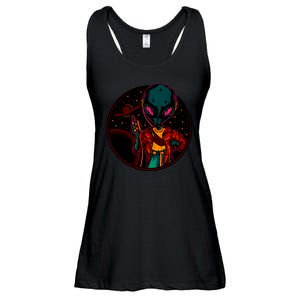 Neon Space Alien Ladies Essential Flowy Tank