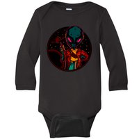 Neon Space Alien Baby Long Sleeve Bodysuit