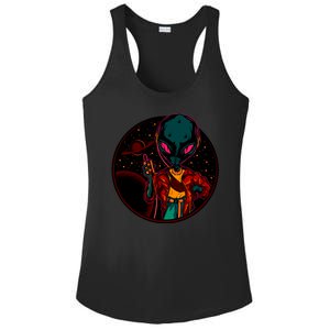 Neon Space Alien Ladies PosiCharge Competitor Racerback Tank