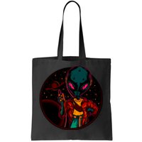 Neon Space Alien Tote Bag