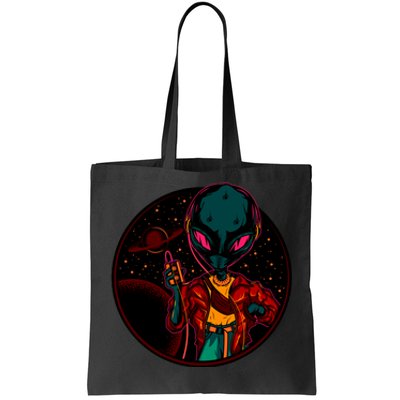 Neon Space Alien Tote Bag