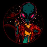 Neon Space Alien Youth Performance Sprint T-Shirt