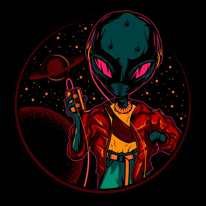 Neon Space Alien Youth Performance Sprint T-Shirt