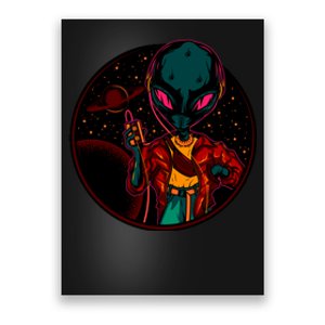 Neon Space Alien Poster