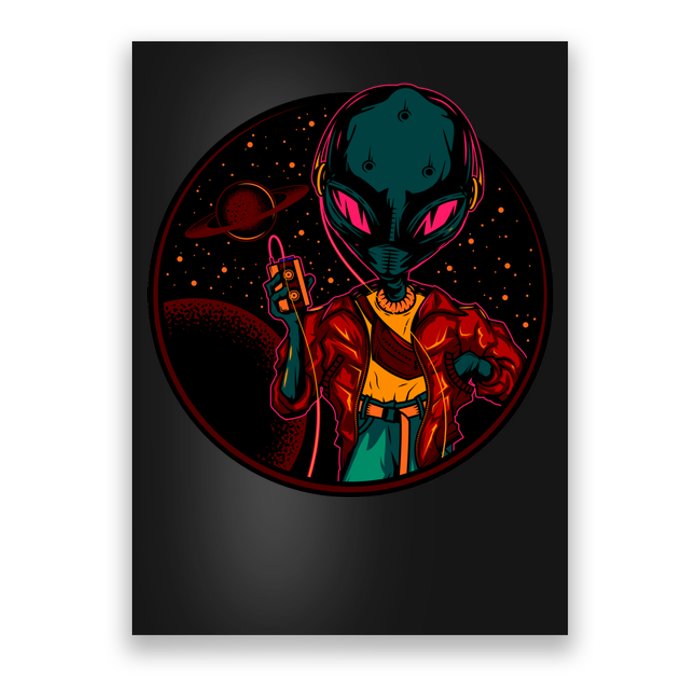 Neon Space Alien Poster