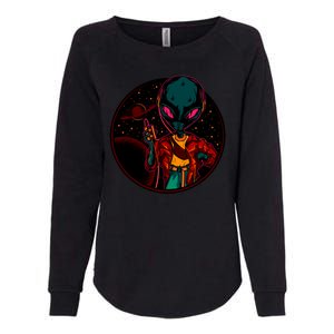 Neon Space Alien Womens California Wash Sweatshirt