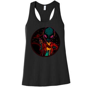 Neon Space Alien Women's Racerback Tank