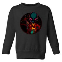 Neon Space Alien Toddler Sweatshirt