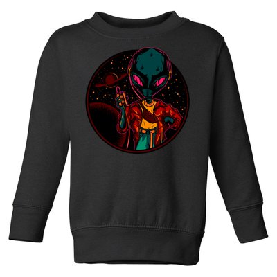 Neon Space Alien Toddler Sweatshirt