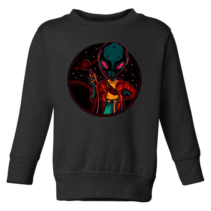 Neon Space Alien Toddler Sweatshirt