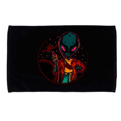 Neon Space Alien Microfiber Hand Towel