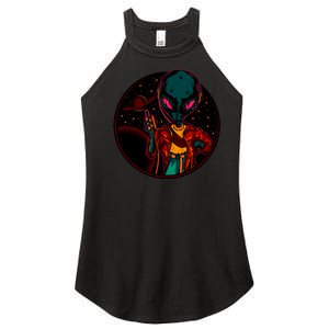 Neon Space Alien Women's Perfect Tri Rocker Tank