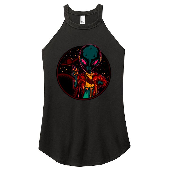 Neon Space Alien Women's Perfect Tri Rocker Tank