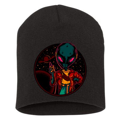 Neon Space Alien Short Acrylic Beanie
