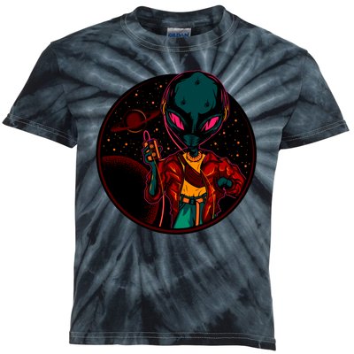 Neon Space Alien Kids Tie-Dye T-Shirt