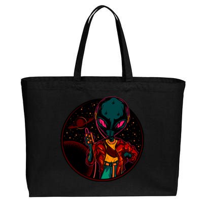 Neon Space Alien Cotton Canvas Jumbo Tote