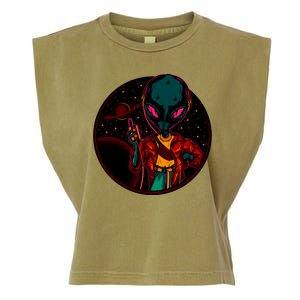 Neon Space Alien Garment-Dyed Women's Muscle Tee