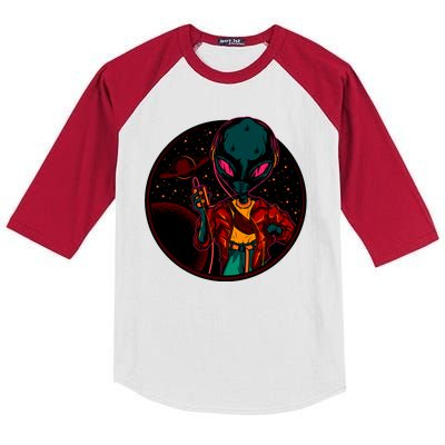 Neon Space Alien Kids Colorblock Raglan Jersey