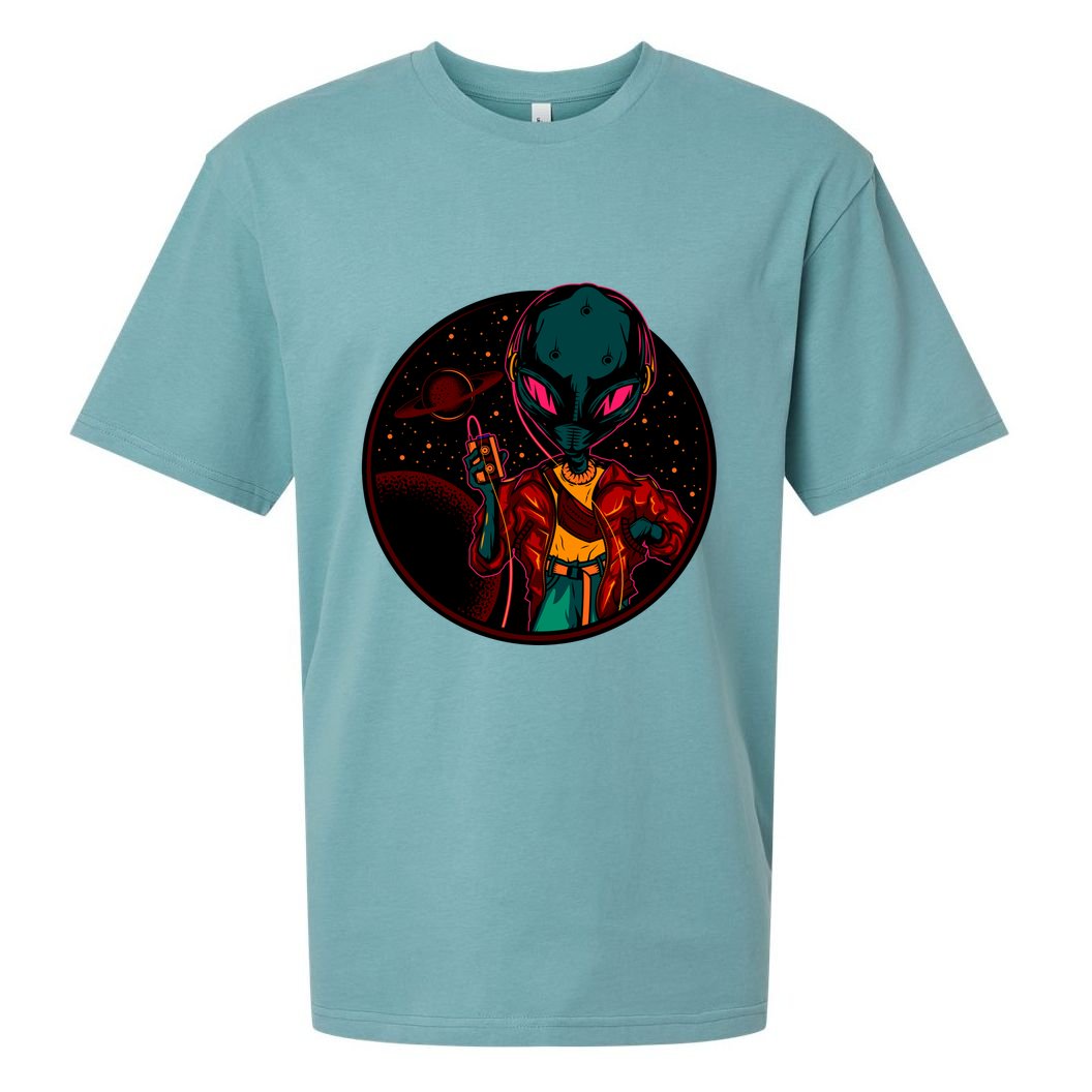 Neon Space Alien Sueded Cloud Jersey T-Shirt