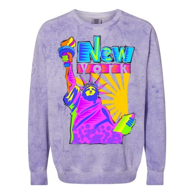 Neon Statue of Liberty Colorblast Crewneck Sweatshirt