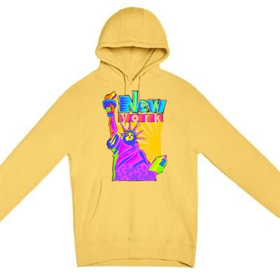 Neon Statue of Liberty Premium Pullover Hoodie