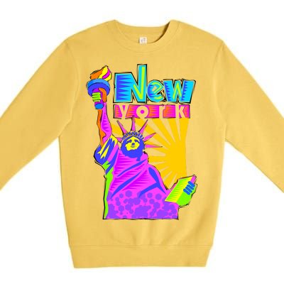 Neon Statue of Liberty Premium Crewneck Sweatshirt