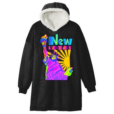 Neon Statue of Liberty Hooded Wearable Blanket