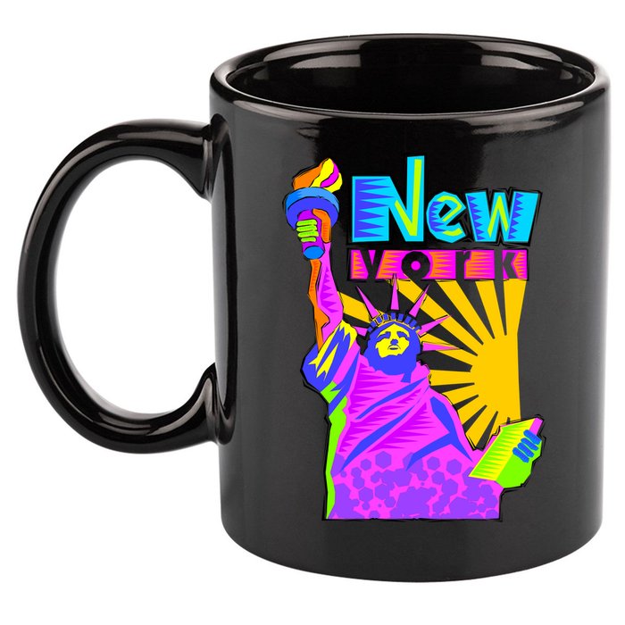Neon Statue of Liberty 11oz C Handle Ceramic Mug