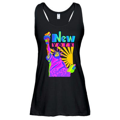 Neon Statue of Liberty Ladies Essential Flowy Tank