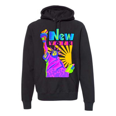 Neon Statue of Liberty Premium Hoodie