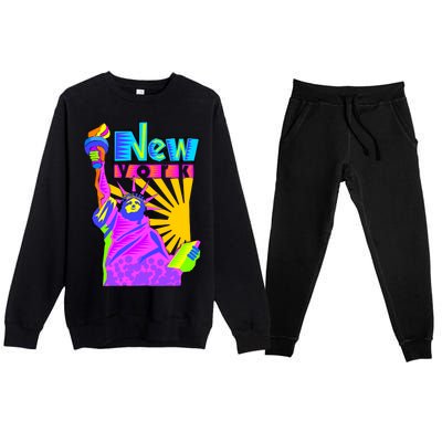 Neon Statue of Liberty Premium Crewneck Sweatsuit Set