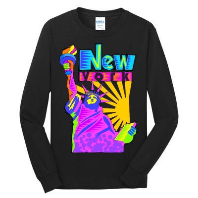 Neon Statue of Liberty Tall Long Sleeve T-Shirt