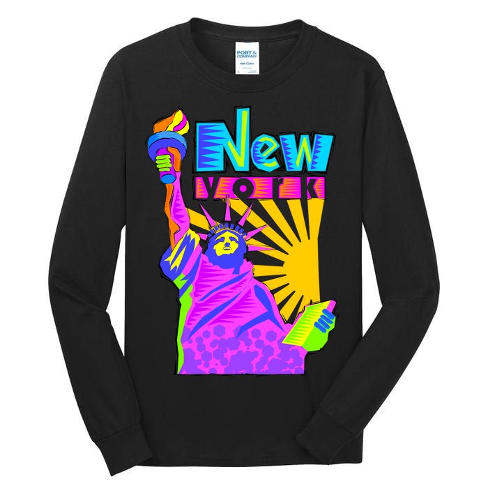 Neon Statue of Liberty Tall Long Sleeve T-Shirt